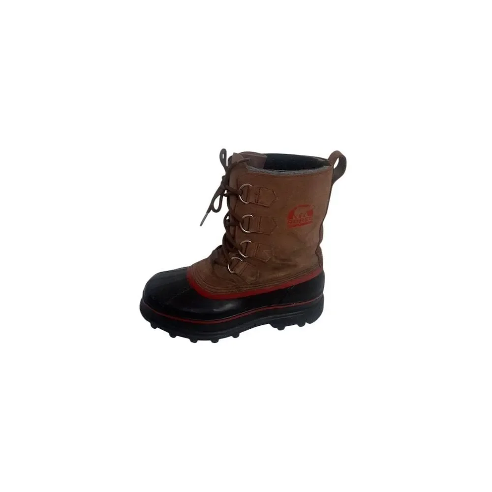 Sorel Men's Brown Leather Snow Boots Size 7 Waterproof Insulated